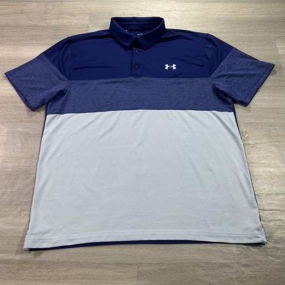 Under Armour Other - Under Armour Playoff Polo Shirt Mens XL Blue Colorblock Golf Performance Stretch